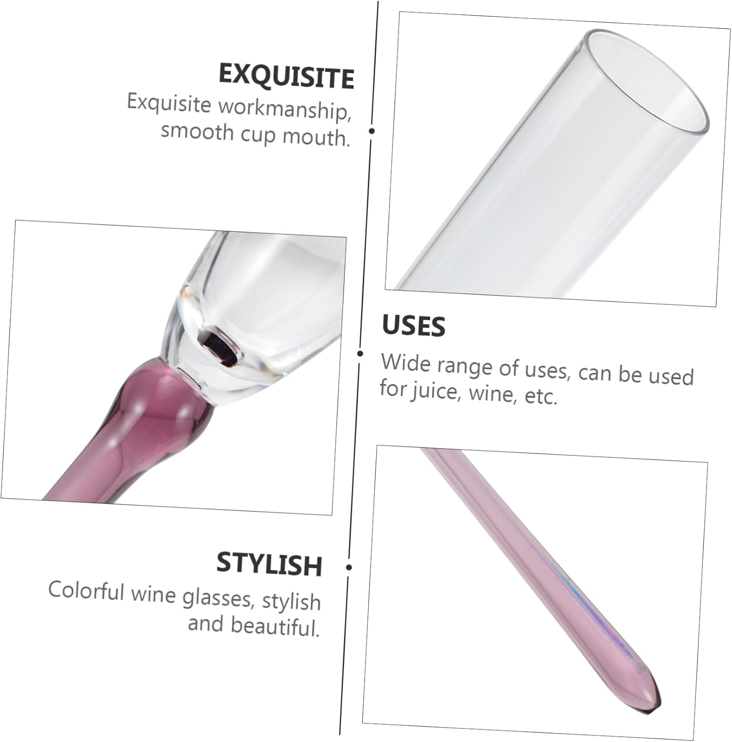 Kichvoe 6pcs Acrylic Flutes Wine Goblets for Parties Stylish High Stem Cocktail Glasses Mixed Colors and Fashionable Table Decor