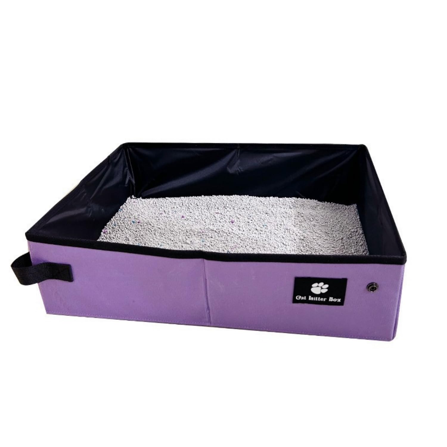 WUMEIJIAJU Foldable Cat Litter Box, Waterproof Bottom, Portable Cat Travel Toilet Collapsible Litter Tray for Cats and Kitties, Car, Hotel Camping and Outdoor Use (Purple, S 40 * 28 * 11cm)