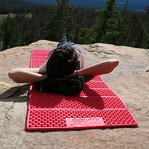 AceCamp® Faltbare Thermomatte Isomatte Outdoor Camping Ultraleicht [186x56cm - Rot] - Wasserdicht leicht & kompakt - Faltbare Yogamatte reise - Strandmatte gepolstert faltbar - Isomatte Schaumstoff