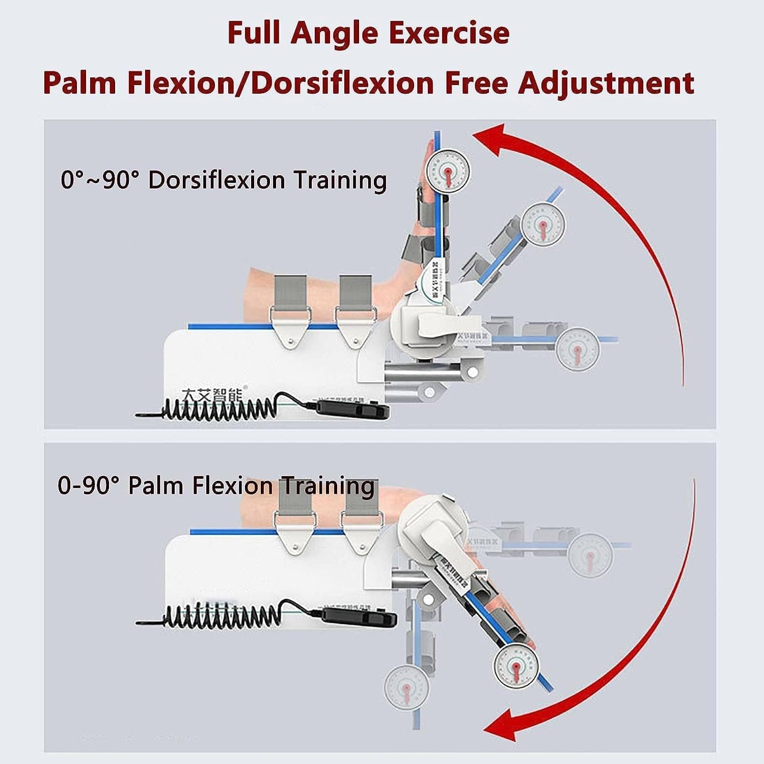 Dispositivo Elettrico per la Riabilitazione dell'articolazione del Gomito, tutore stabilizzatore per Gomito Post-operatorio Regolabile, Esercizio ad Angolo Completo