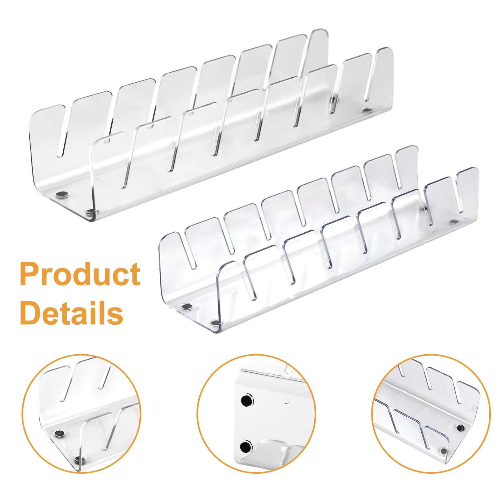 Set da 2 Porta Cappelli in Acrilico Trasparente, Organizzatore per 14 Cappellini, Appendi Cappelli Autoportante Senza Installazione, Soluzione Salvaspazio per Ripiani e Tavoli