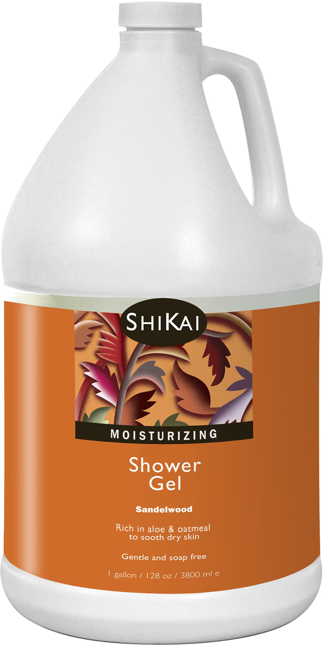 ShiKai Daily Moisturizing Shower Gel (Sandalwood, 1 Gallon) | with Hydrating Aloe Vera & Oatmeal | Scented Body Wash for Dry Skin Relief