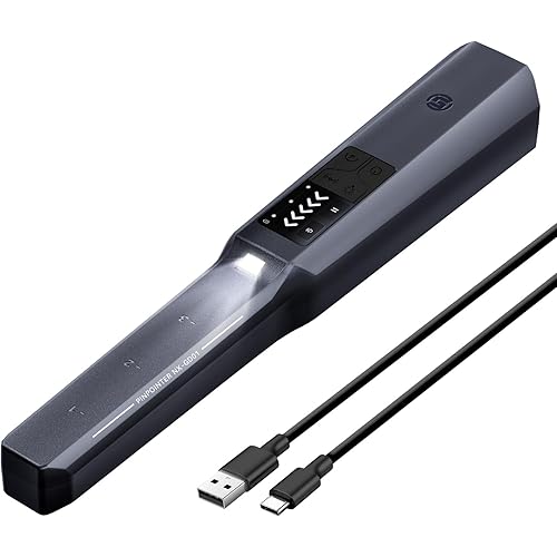 SUNPOW Metal Detector Pinpointer Rechargeable with LCD Screen – Adjustable Sensitivity, 4 Modes, IP68 Waterproof Handheld Metal Detector Wand for Adults & Kids – GD01