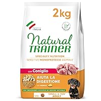 Natural Trainer Sensitive No Gluten Cibo per Cani Adulti Small&Toy con Coniglio e Cereali Integrali