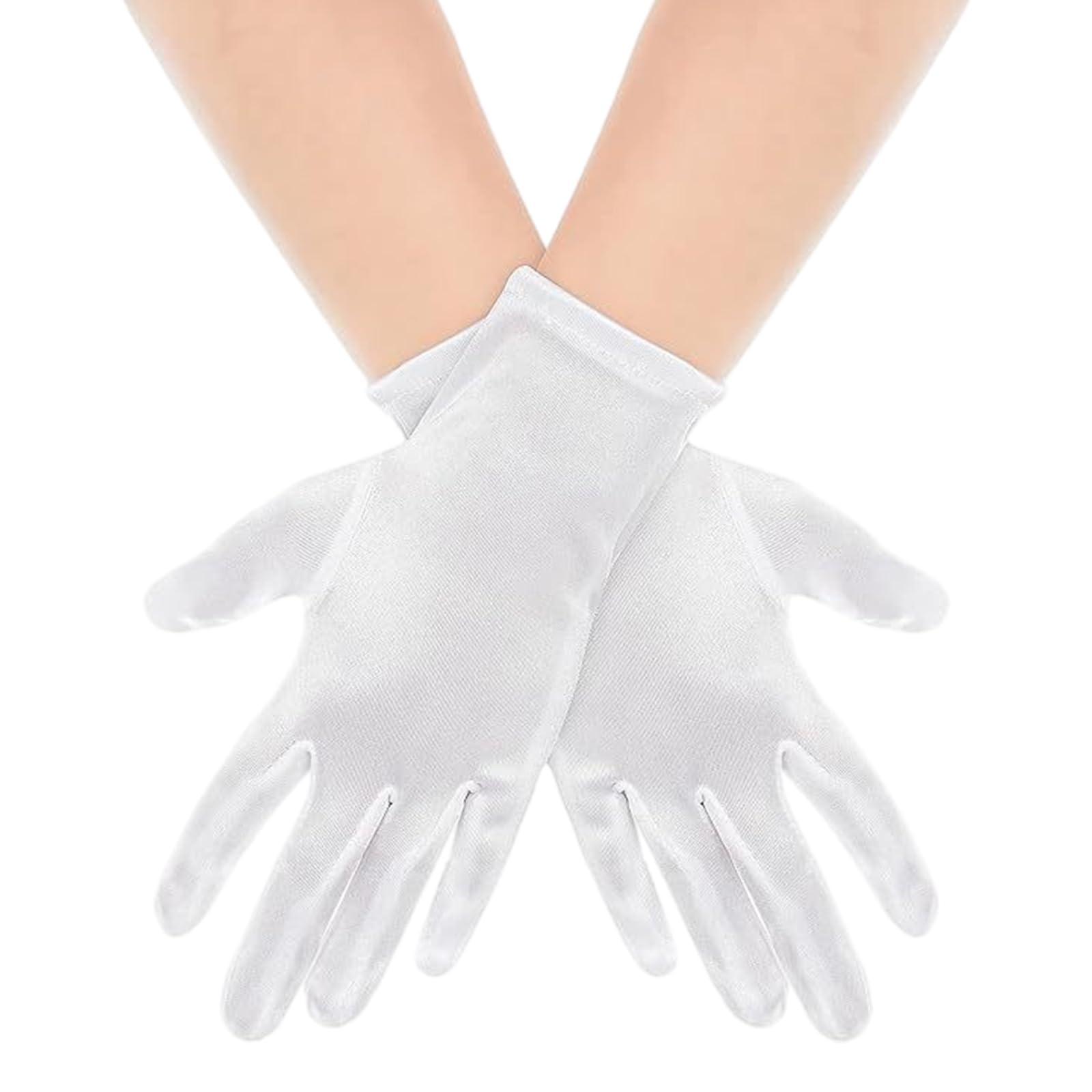 MICFENY Wedding Gloves White Short Thin Gloves for Operas Women Lady Theme Proms Costume Accessories
