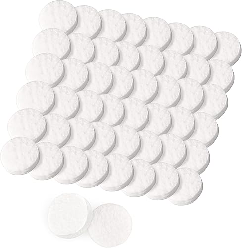 BOSMIOW 50 almohadillas de repuesto de aceite esencial blanco, almohadillas de algodón de 0.63 pulgadas, almohadillas de repuesto Aromafier,