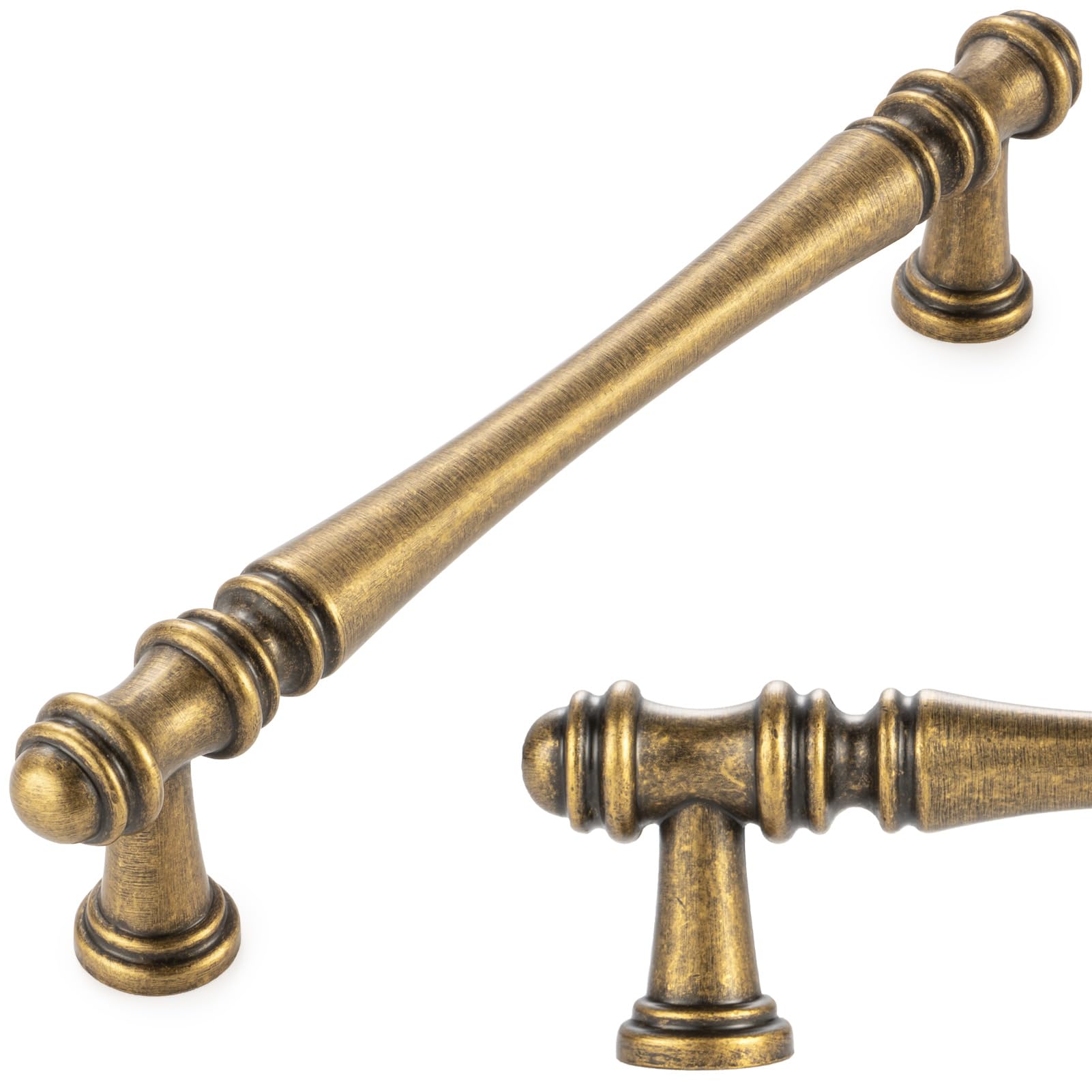 KOOFIZO 10 Pack 5 in Antique Brass Cabinet Pulls