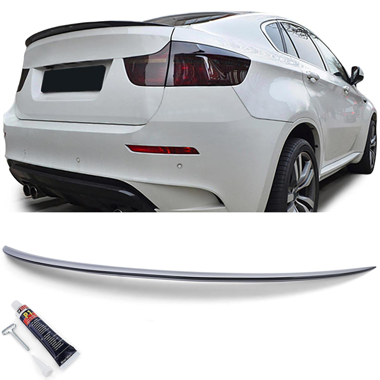 europetuning - 05825 - BECQUET - AILERON DE Coffre Sport Noir Compatible BMW X6 E71 2008-2015