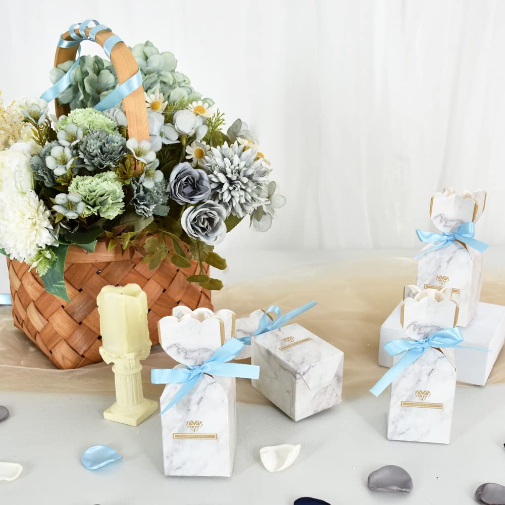TONIFUL 15mm X 22M Light Blue Satin Ribbon Wide Solid Fabric Ribbons for Wedding Car Cutting Ceremony Grand Opening Chair Sash Hair Sewing Craft Gift Wrapping Wedding Party Decoration - Image 4