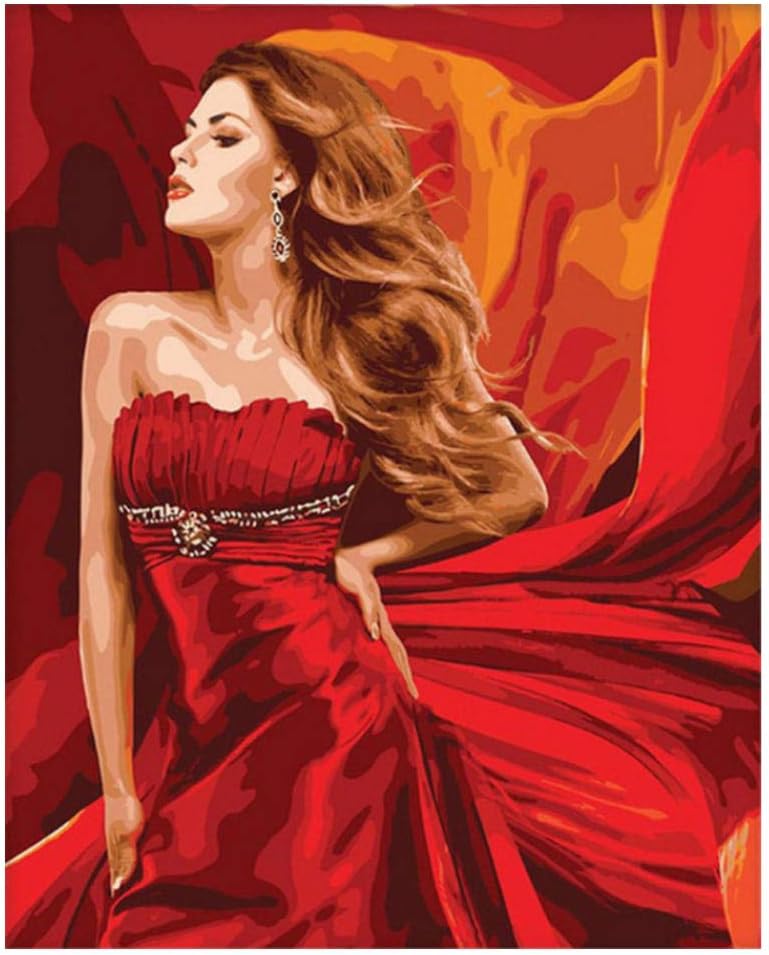 Paint by Numbers for Adults & Kids, Paint by Numbers woman with Brushes