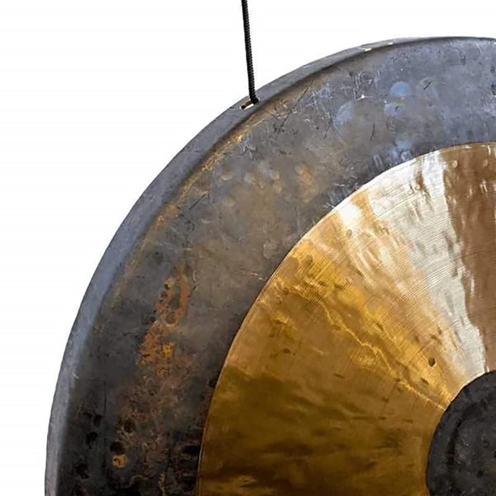 Chinese Traditional Bronze Gong, Beautiful Shimmering Wash Quality, Calming Sound, Traditional & Aged Look, for Sound Healing, Meditation(Size:20Inch)