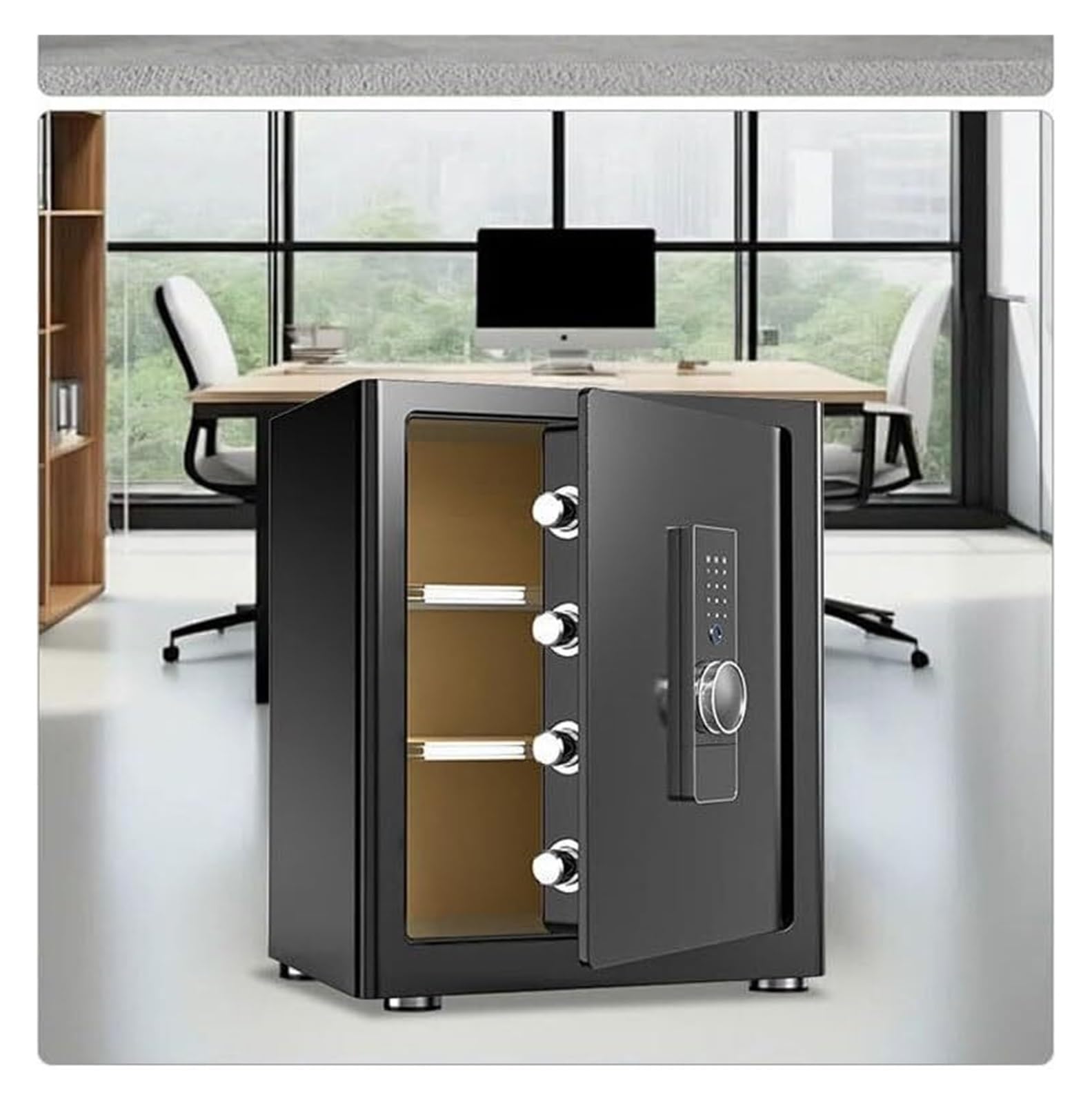 Cassaforte a mobile, Casseforti a gabinetto Cassaforte di sicurezza domestica in acciaio(Gold,Password)