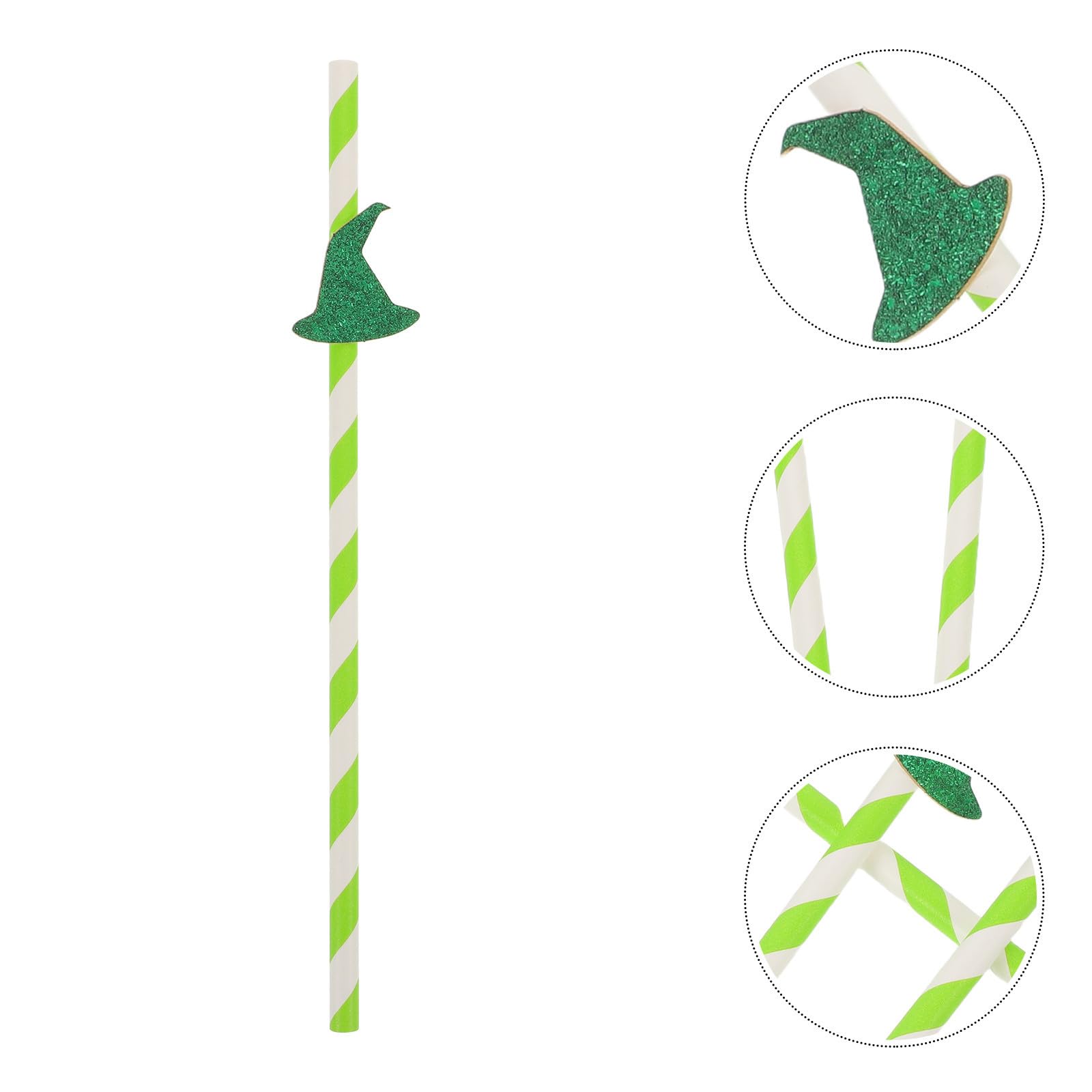 Sewroro 500 Unidades Pajitas de Papel para Fiesta de Halloween Diseño de Sombrero de Bruja, Material Papel Ligero y Limpieza Fácil, Ideales para Decoración y Bebidas