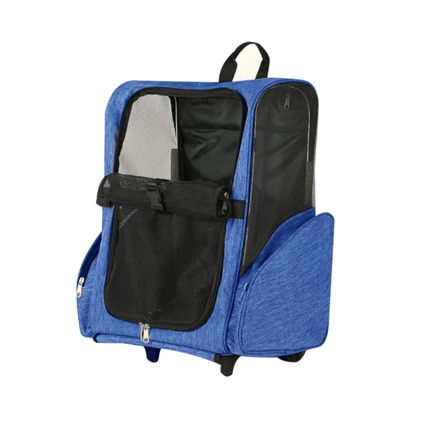 Bolsa de viaje portátil y transpirable para mascotas, diseño ligero de doble hombro para un fácil viaje con tu querida compañera (azul)