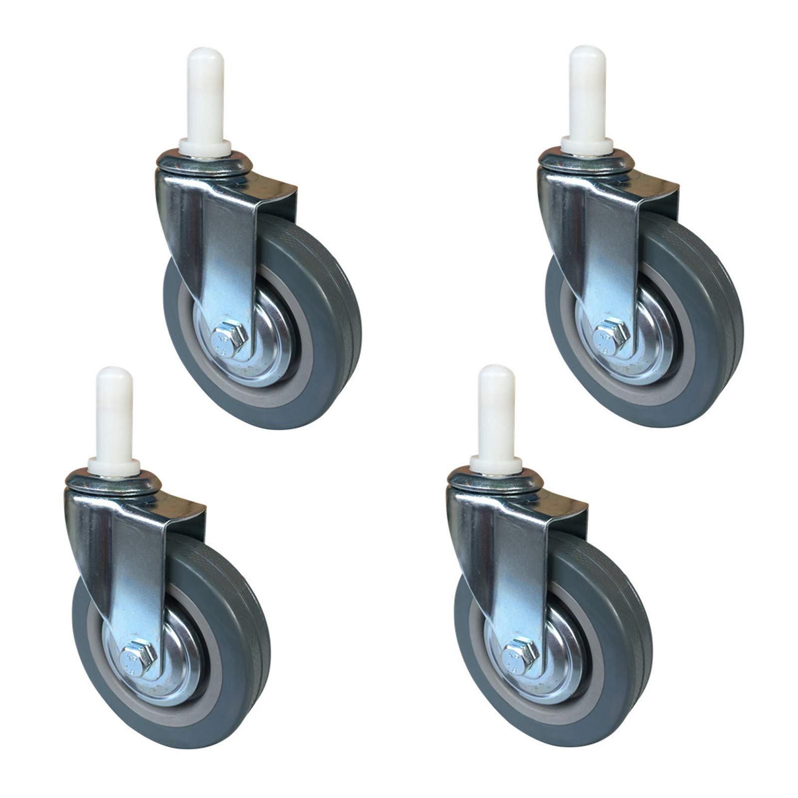 GBRJUYF Heavy-Duty 4-Inch Plate Casters Universal Silent Swivel Wheels for Furniture Transport Load Capacity 80kg Per Wheel Ideal for Dining Carts and All Types of Trolleys
