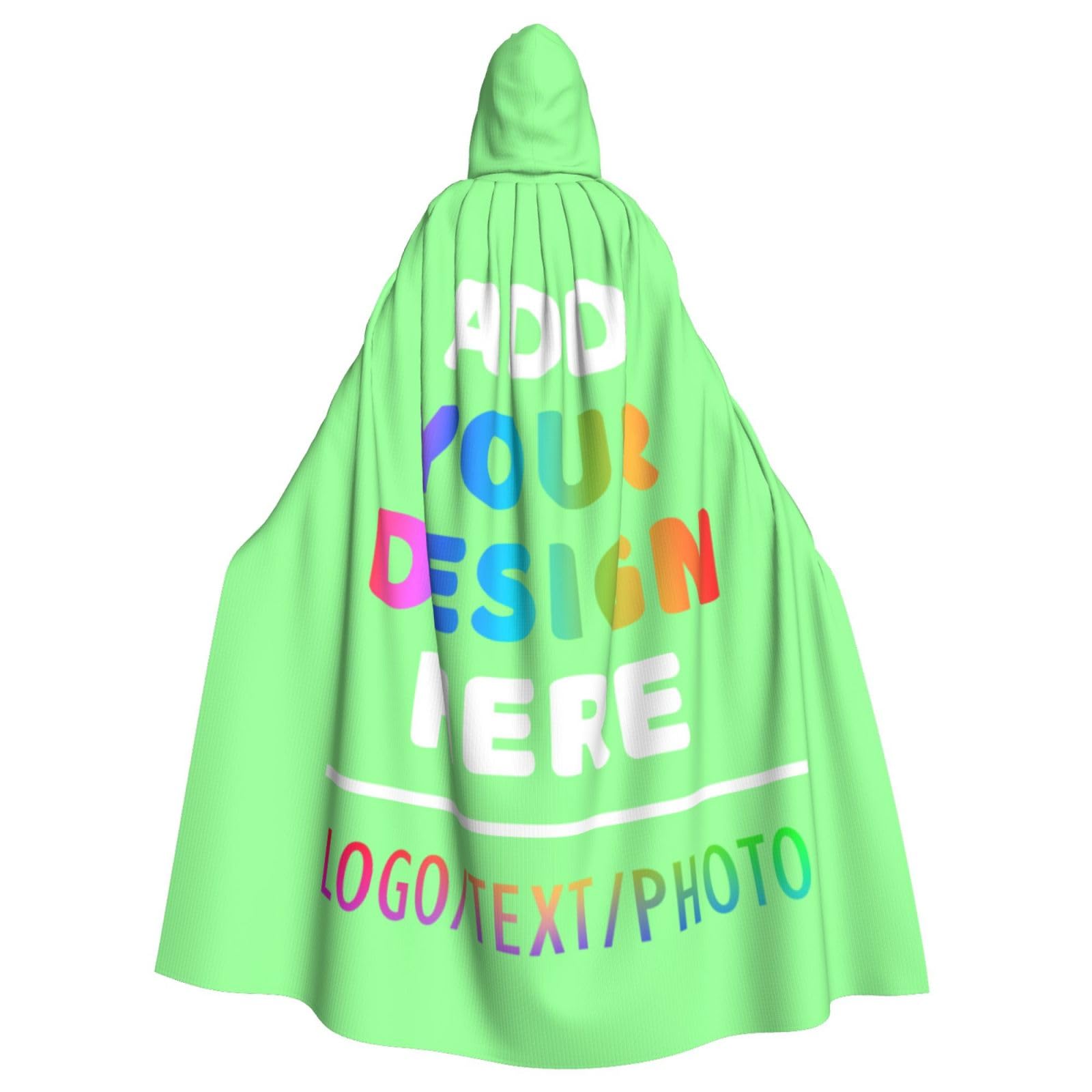 Custom Cape Personalised Black Cloak Add Your Text Logo Photo Custom Halloween Costumes Adult Cape With Hood Add Image Personalised Funny Gifts for Him Her Couple Friend, Masquerade Wedding Party
