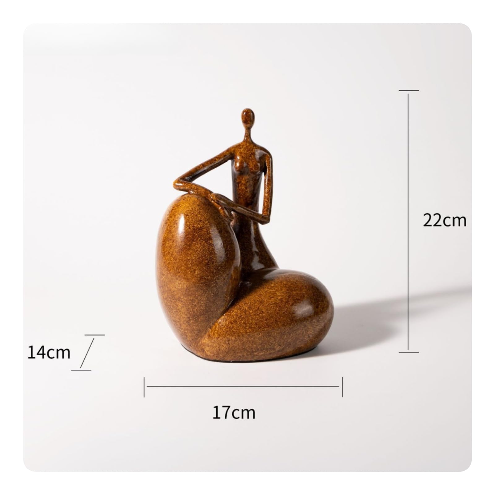 Scultura di Figura Umana Seduta Minimalista Scultura Stilizzata in Resina Moderno Figurina Stilizzata da Tavolo per Console D'ingresso, Reception