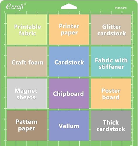 Miniatura 5 de Ecraft - Plantilla de corte de para Cricut de 12 x 12, incluye StrongGripStandardGripLightGrip (3 unidades), con cuadrículas flexibles, para