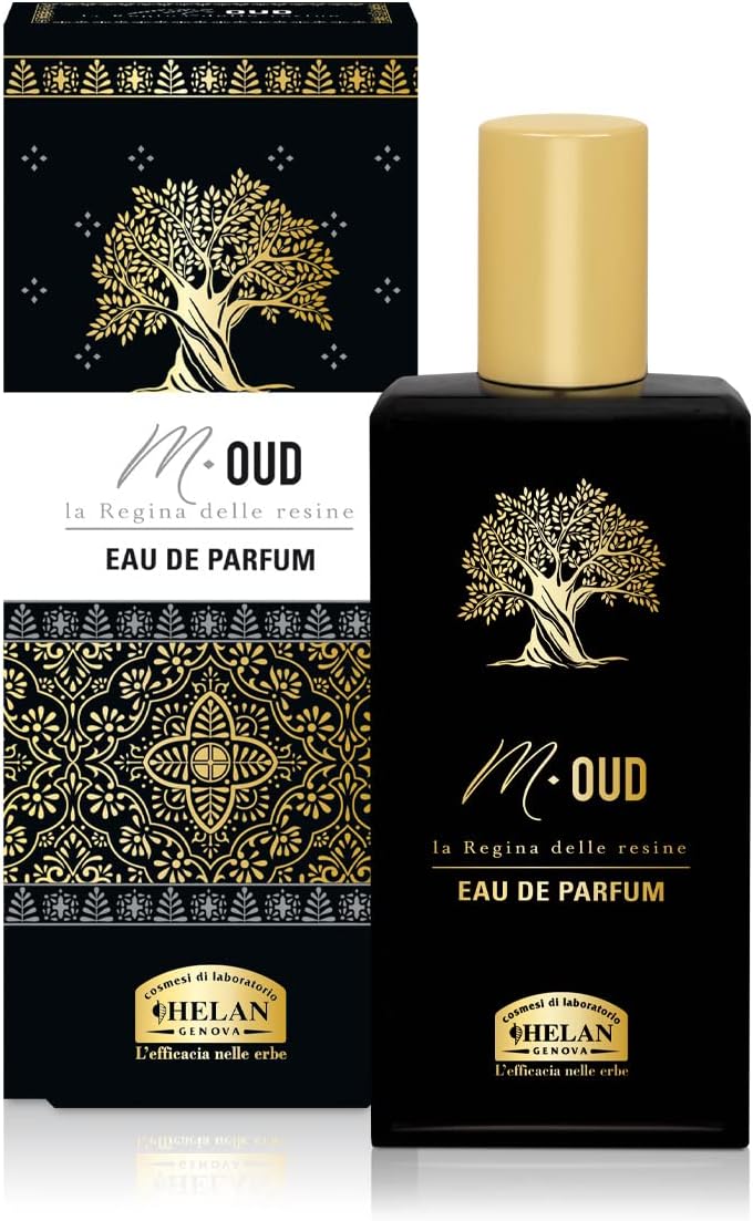 Helan, M Oud, Men's Perfume with Citrus Fragrance, Elegant and Mysterious Men's Eau de Parfum with Aromatic Oud and Tobacco Notes - Ideal as a Men's Gift, 50 ml - Made in Italy