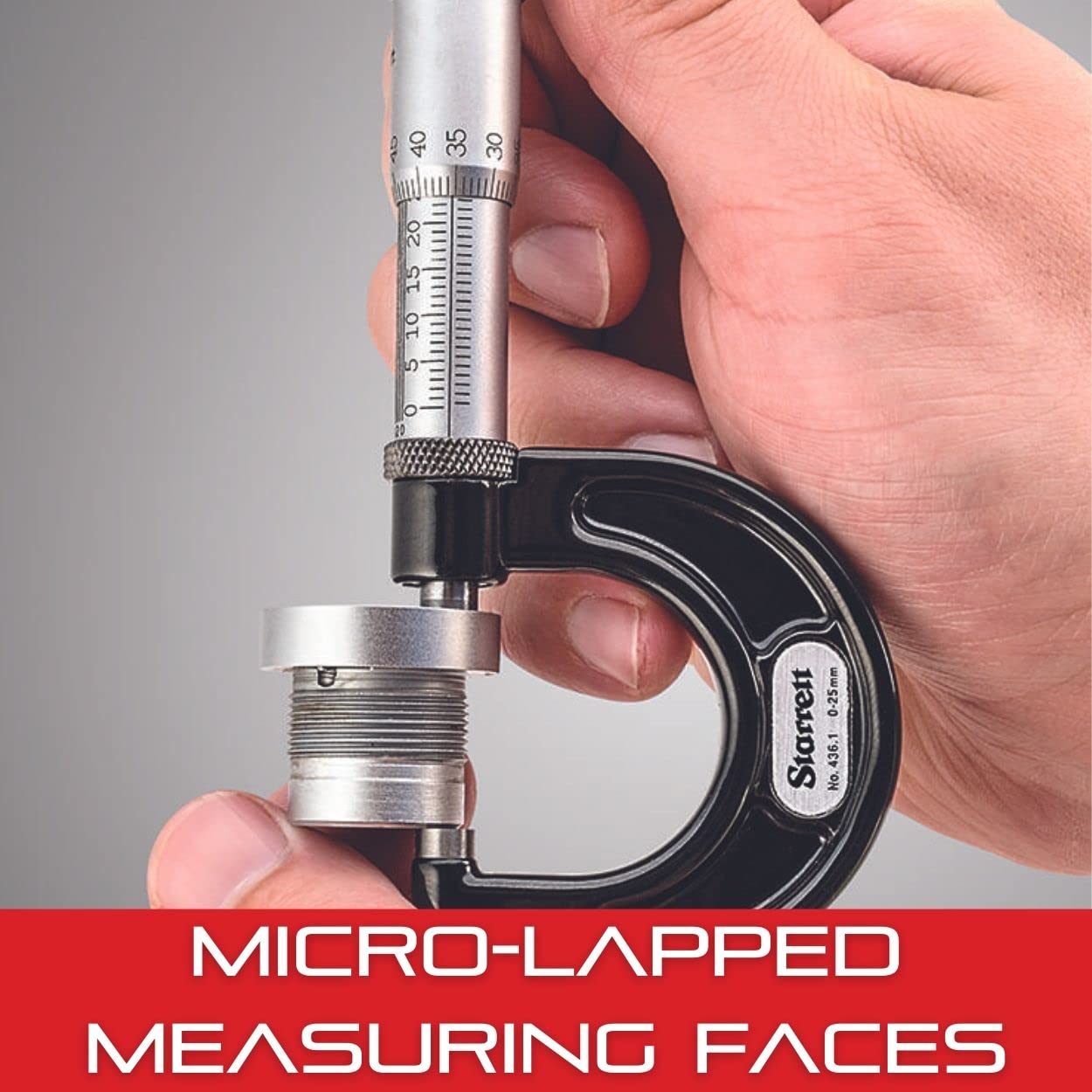 Starrett T216XFL-3 Digital Outside Micrometer, Friction Thimble, Lock Nut, Carbide Faces, 2-3" Range, 0.0001" Graduation, +/-0.00005" Accuracy