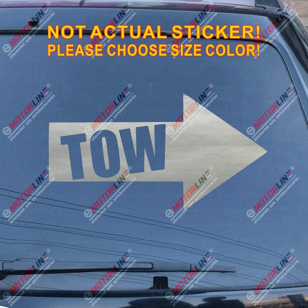 Tow Arrow Decal Sticker Car Vinyl Pick Size Color no bkgrd (Yellow, 4'' (10.2cm)) image 3