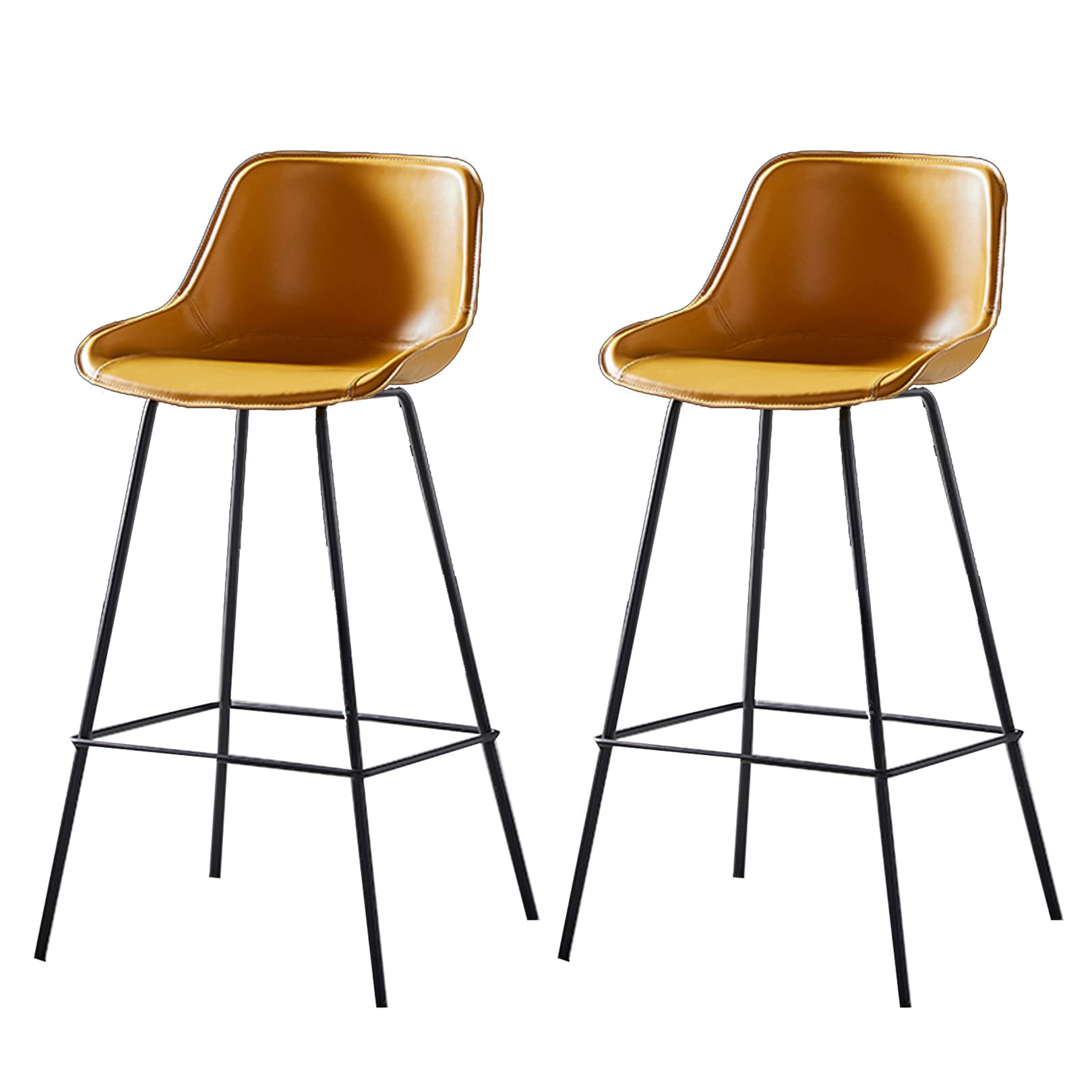 Tabouret de bar haut 75 cm design rétro avec pieds en métal lot de 2
