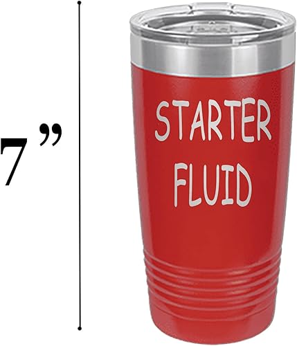 Miniatura 9 de Rogue River Tactical Funny Starter Fluid - Vaso de viaje grande de 20 onzas con tapa aislada al vacío caliente o frío sarcástico papá padre para