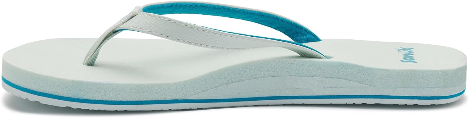 Sanuk Yoga Joy Womens Flip Flops | Yoga Mat Footbed | Sandals for Women | Womens Yoga Sandals | Women's Beach Sandals - Image 2