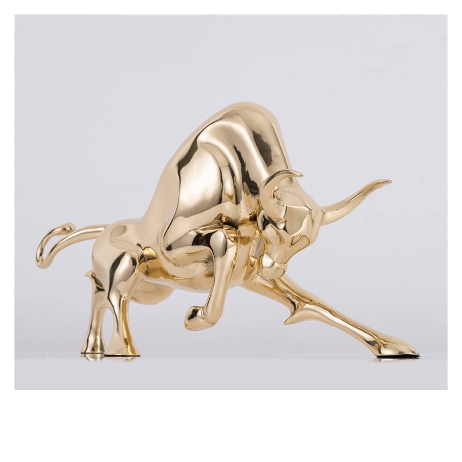ZZlei2yu-12 Home Decor Ornament Copper Entrance Ornaments Zodiac Cattle Ornaments Home Crafts Living Room Office to Attract Wealth Decorations Colorful Ornament(Golden)