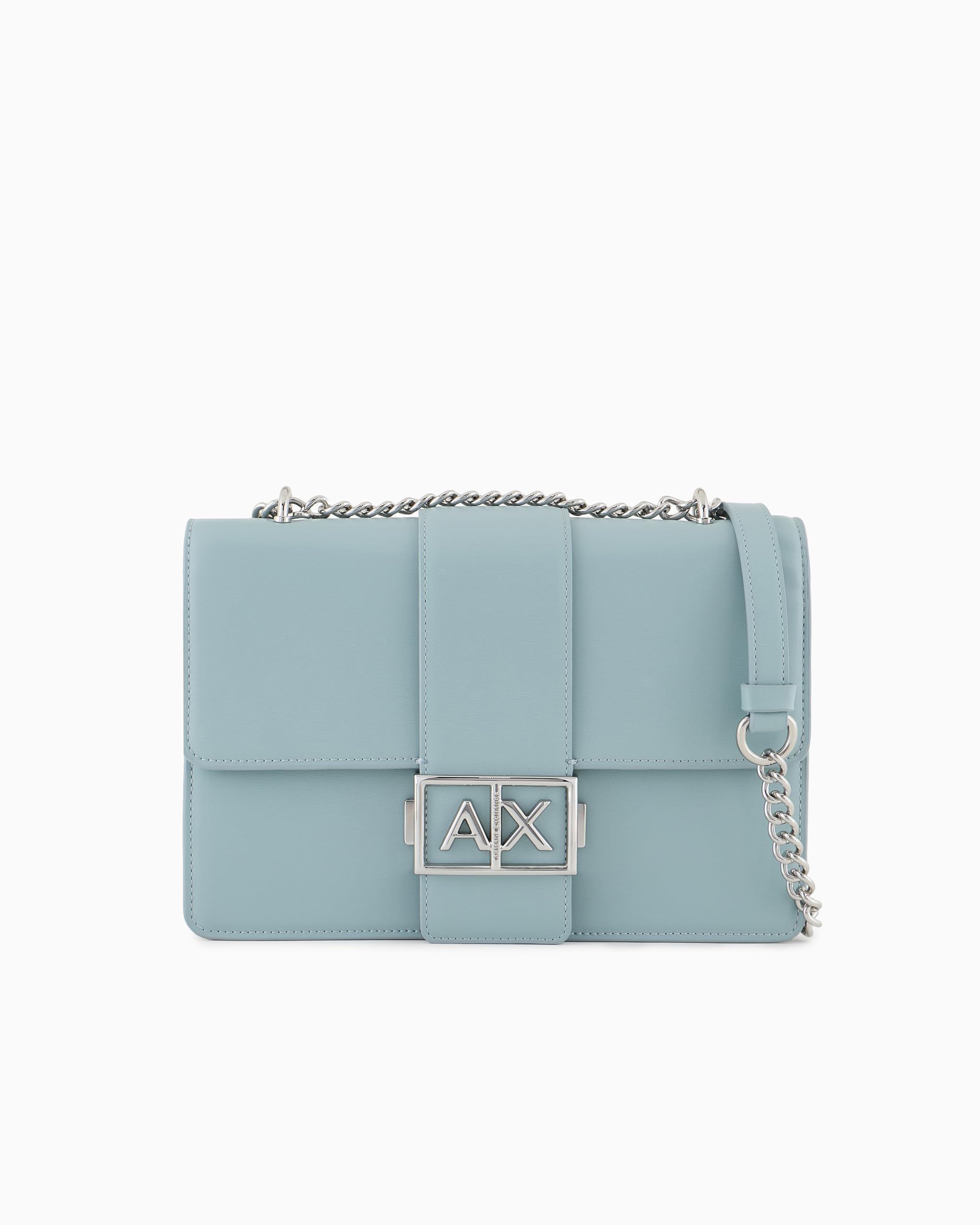 Armani Exchange Women Jodie, Sustainable, Chain Strap Crossbody, Dark Reflection, One Size
