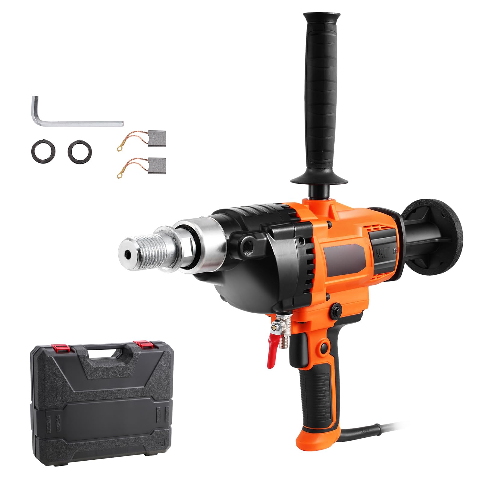 Happybuy Core Drill Machine, 20-160mm Drilling Diameter, Diamond Core Drill Rig, Wet & Dry Cutting, Concrete Drilling & Paint Mixing, 2000W, Durable with Carrying Case