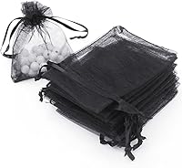 Vista 1 de Boshen 100/200PCS Bolsas de Organza Transparentes para Regalos y Dulces, Bolsas de Malla para Joyas con Cordón a Granel para Favores de Bodas