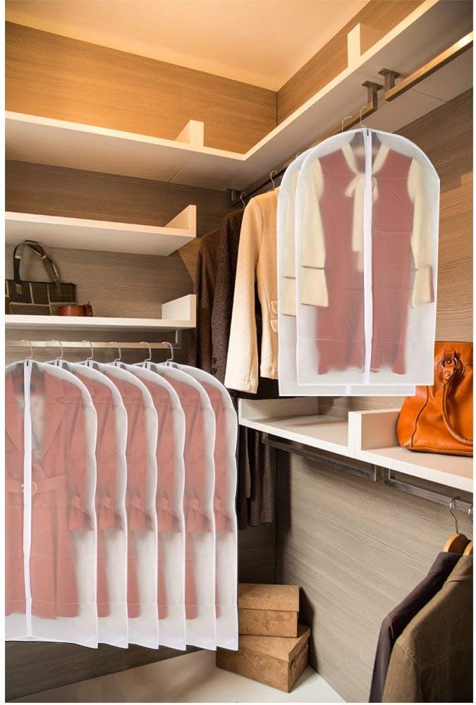 Garment Bags for Hanging Clothes 24'' x 48'' Long Suit Dust Hanging Garment Bag White Breathable Suit Covers for Closet Full Zipper Dust Cover for Dance Dress Clothes Pack of 6 - Image 6