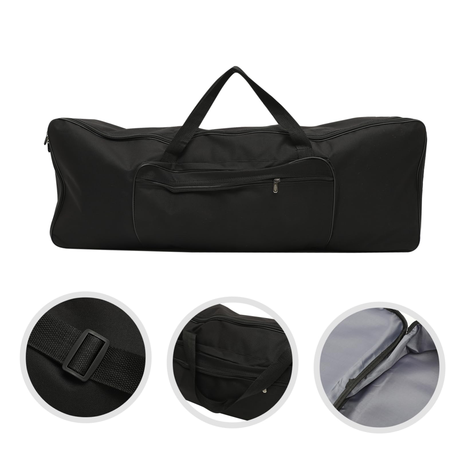 Borsa per Tastiera Elettronica 61 Tasti Oxford Nero | Tasca Accessoria per Pianoforte, Uso Outdoor e Performance, a Mano e Spalla, Portatile, per Palco