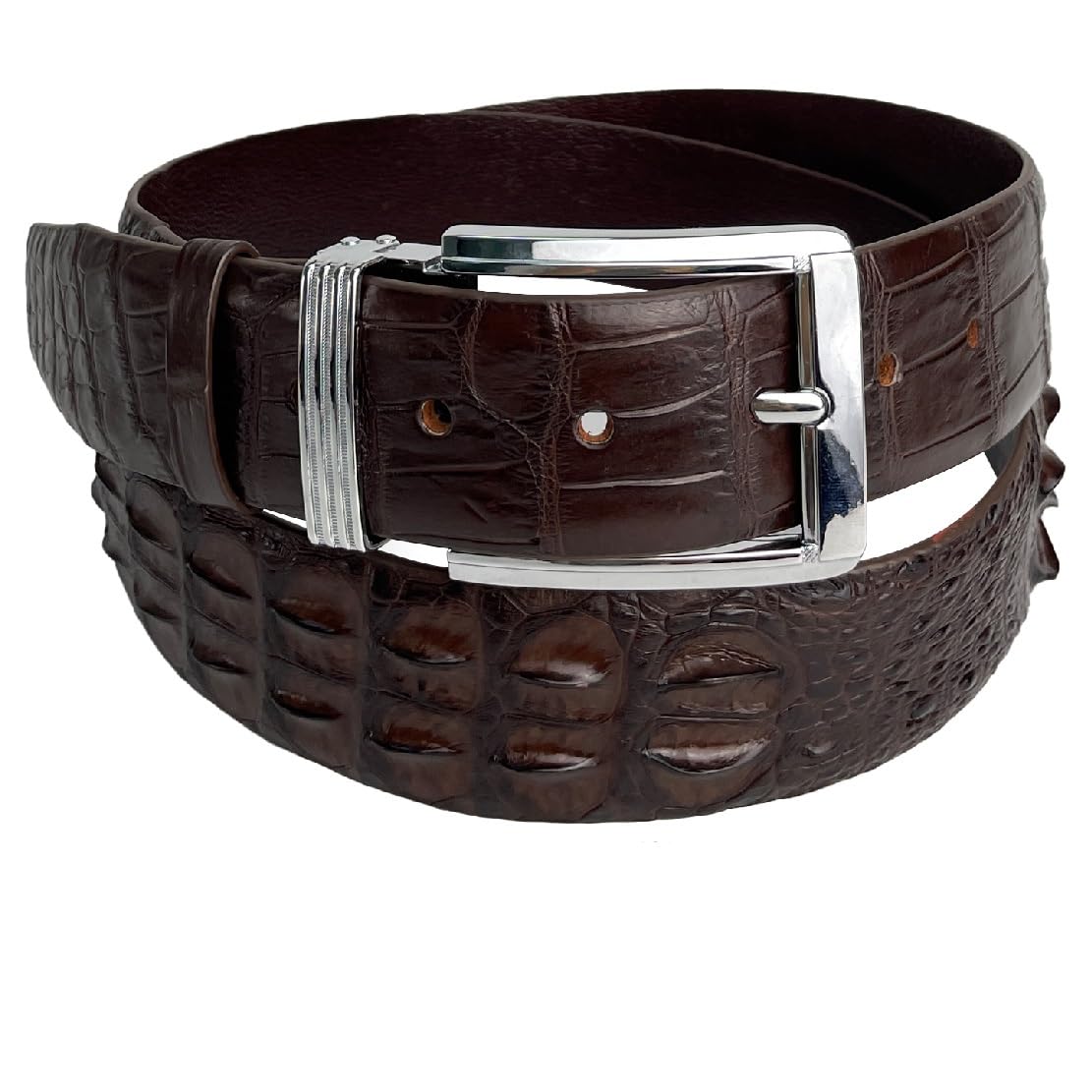 vinacreations AIIigator Belt Leather Strap Belts 1.5" Width Adjustment Removal Buckle Jean Dress Croc Handmade