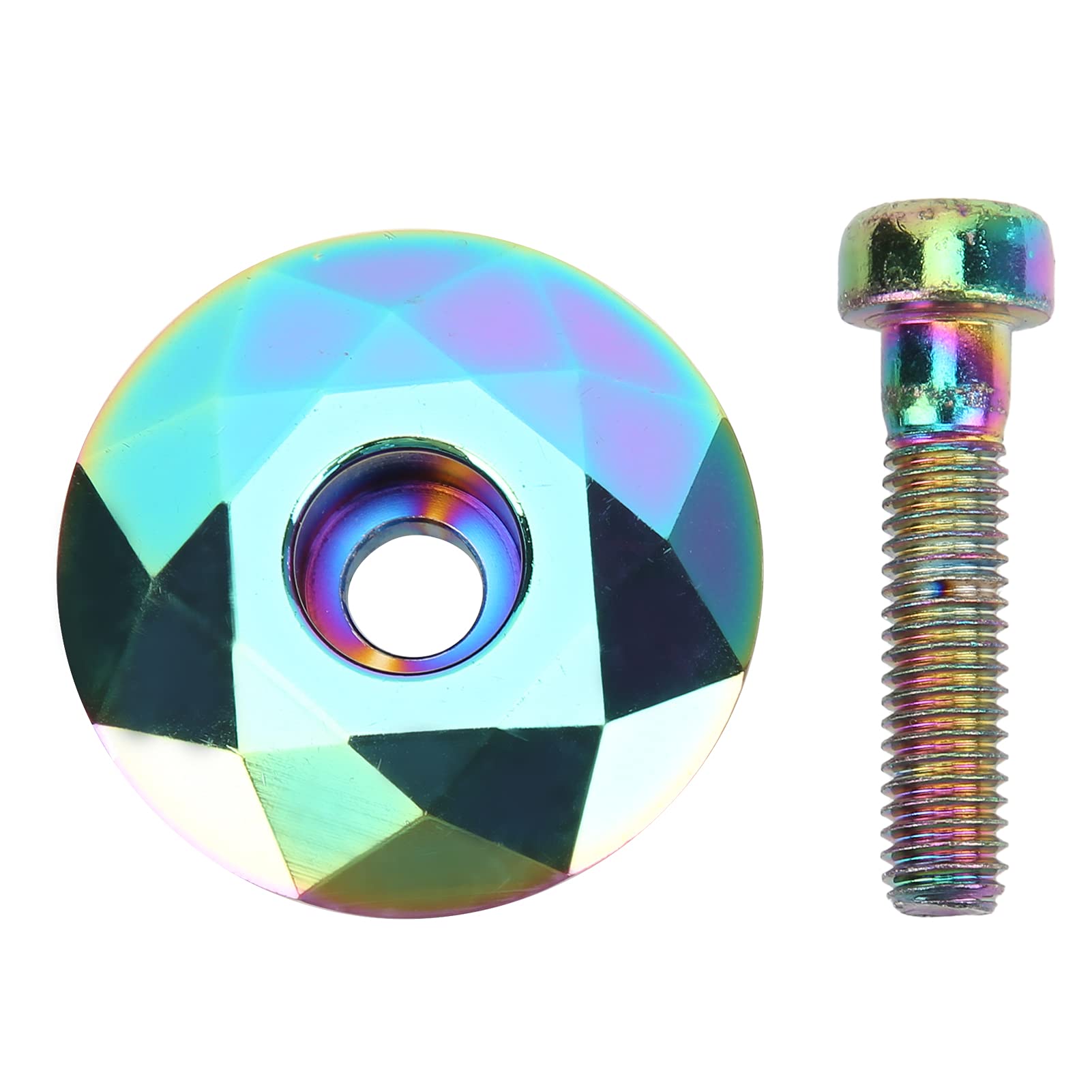 Glomora MEIJUN Bicycle Aluminum Alloy Headset Top Cap Mountain Bike Headset Stem Top Cover with Bolts (Colorful)