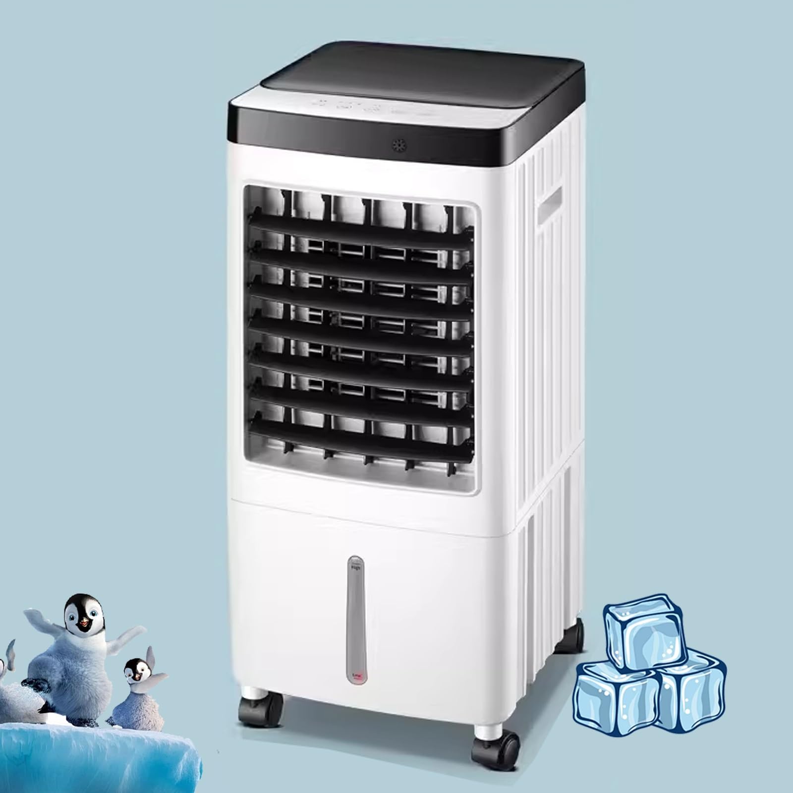 JKJZSALJ Portable Air Cooler,3-In-1 Evaporative Cooling With Ice,3 Speeds For Home And Office Use,A