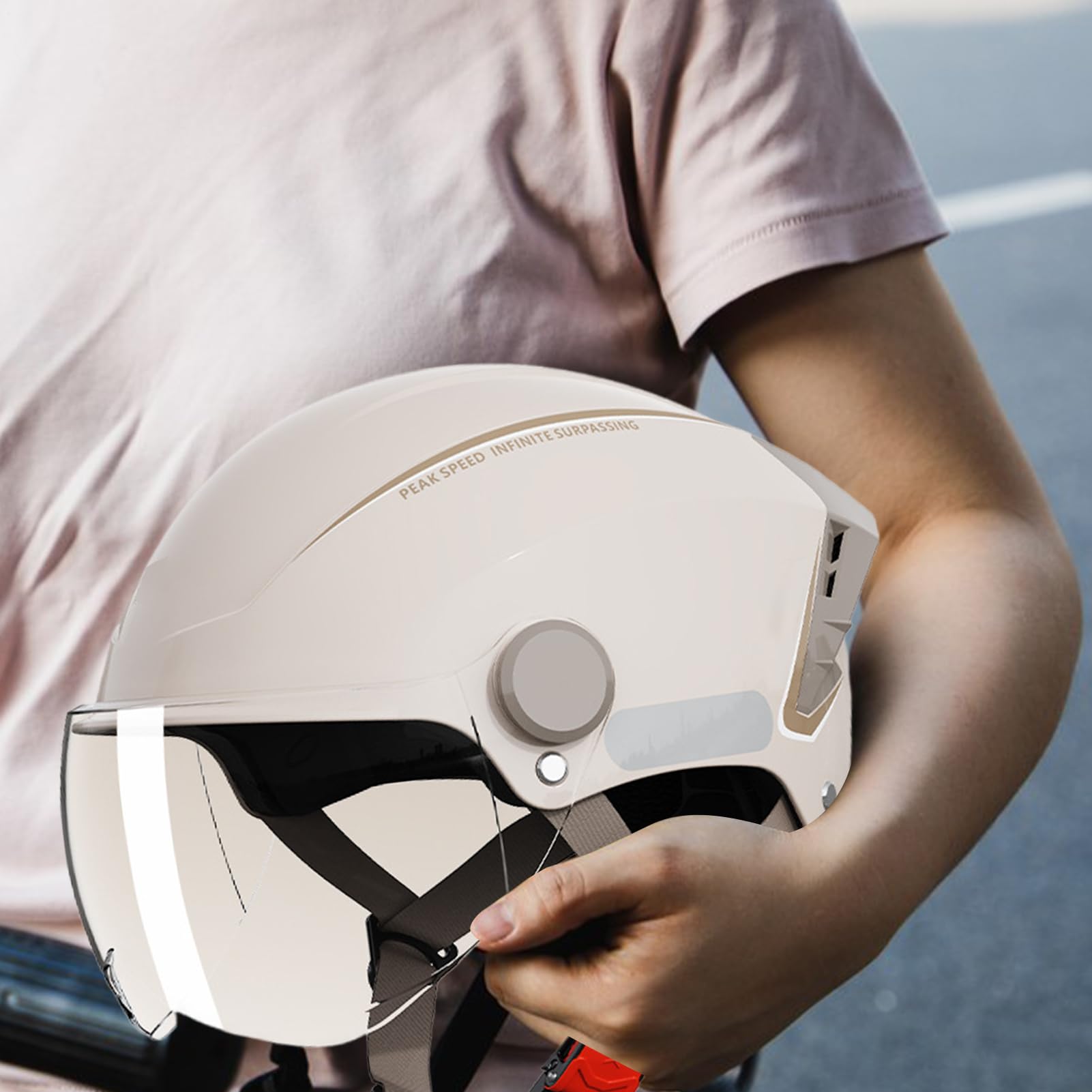 Casque De Cyclisme, Casque Trottinette Electrique Adulte, Highly-Protective Casques Vélo, Demi Casques Léger Et Réglable, Équipement de Protection