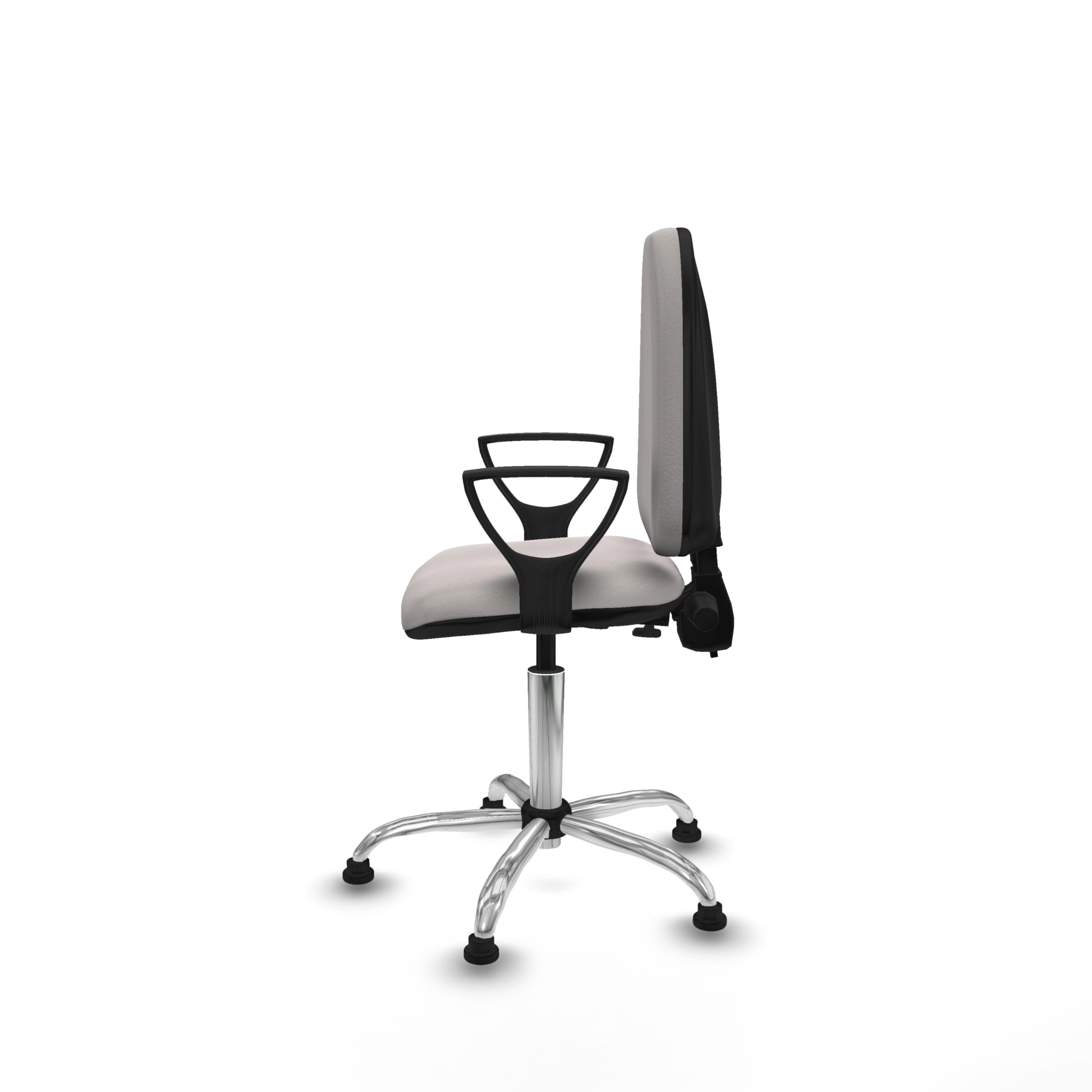 Piqueras y Crespo - Silla de Escritorio Blanca sin Ruedas Aýna con Brazos Fijos. Equipado con Contacto Permanente de Doble Maneta y Espuma de Corte. Blanco