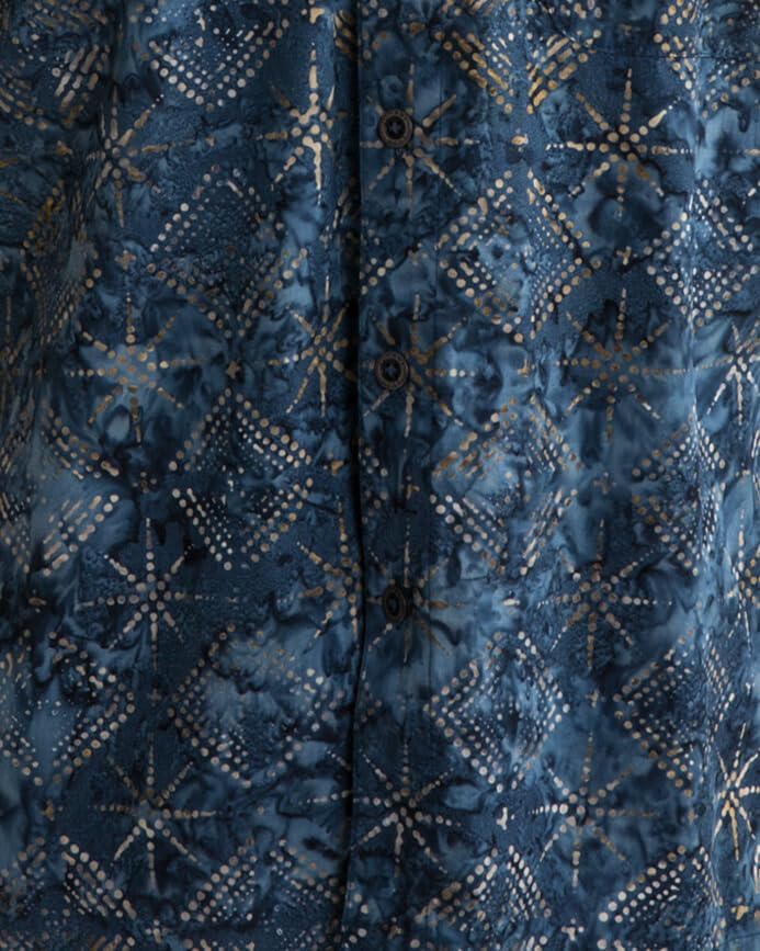 Johari West Venetian Stars Tropical Hawaiian Batik Shirt - Image 5