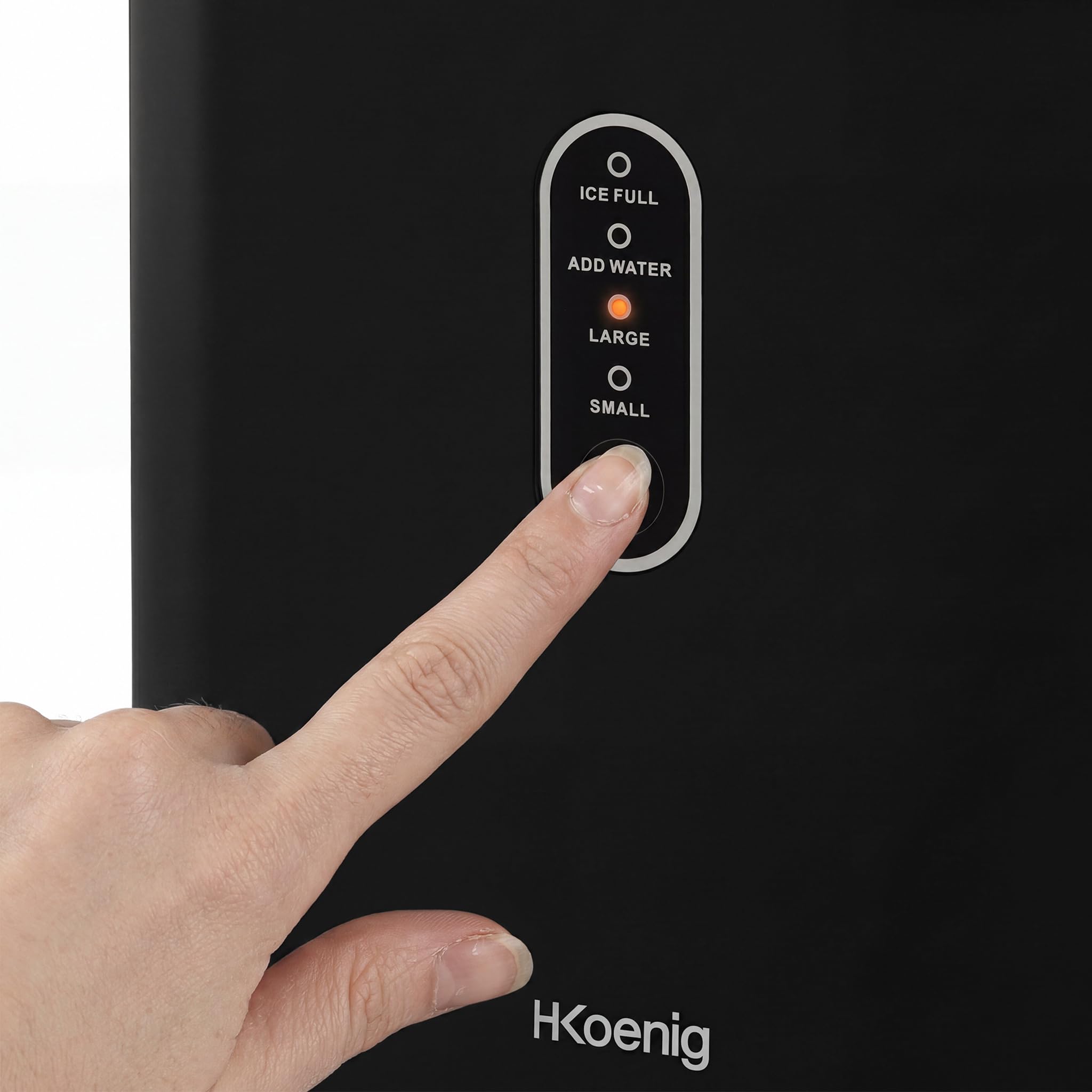 H.Koenig KUB14 Eiswürfelmaschine, 12kg in 24 Stunden, Eiswürfel in 6min, 2 Eiswürfelgrößen, 120 W Schwarz leise, Eiswürfelbereiter, 1 L, Eiswürfelschaufel
