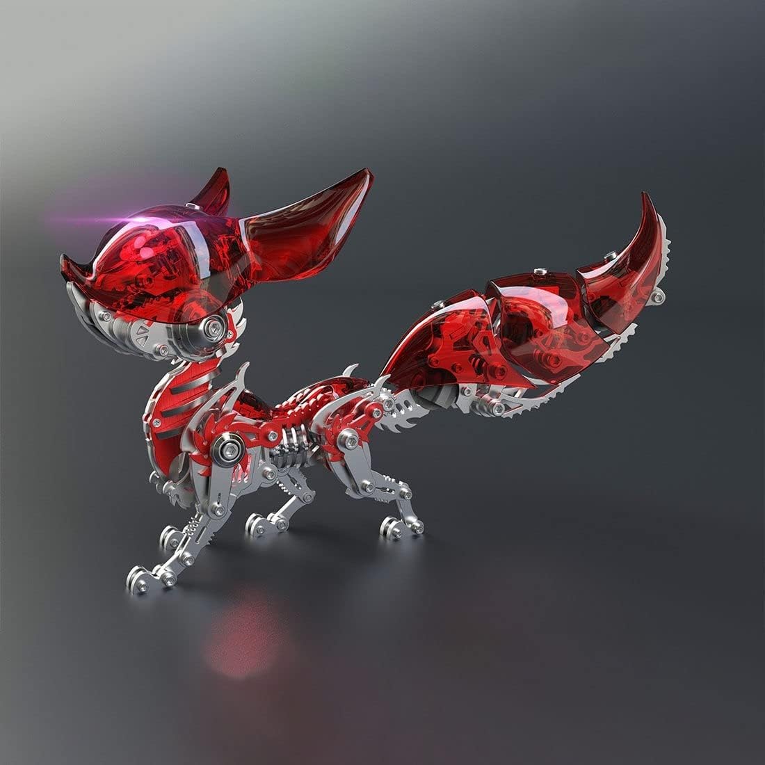 Puzzle metalowe 3D dla dorosłych, zestaw mechanicznych puzzli metalowych lisa, rękodzieło montażowe DIY łamigłówka, dla dorosłych zestawy modeli na biurko zabawki budowlane 339 szt.