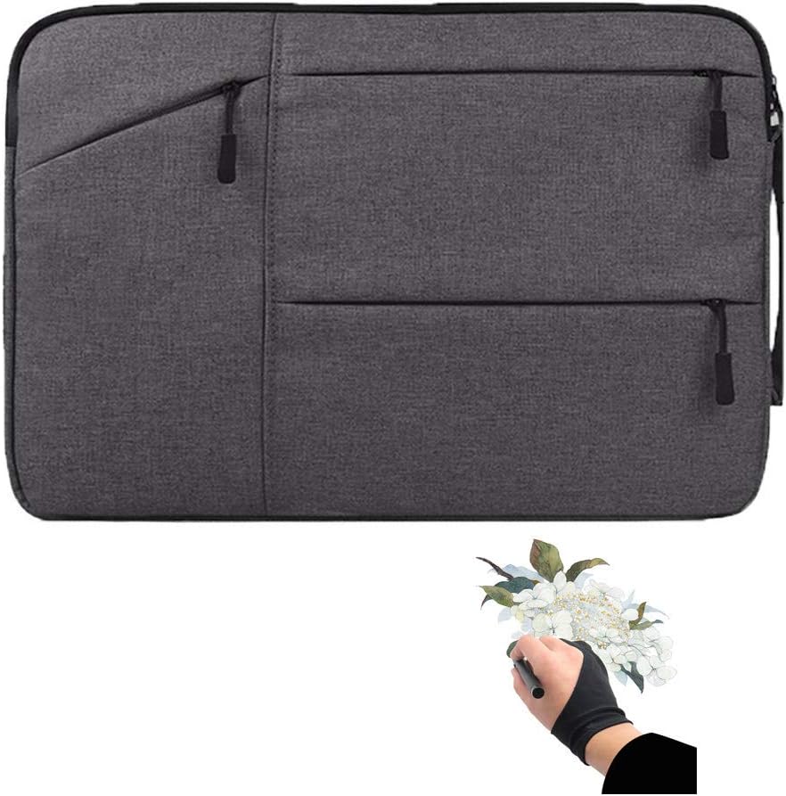 Drawing Tablet Protective Travel Case Compatible with Xp-pen Deco01 V2, Deco03, Star03, Deco Pro Small, Ugee M708, GAOMON M106K, Huion HS611 Graphics Tablet Storage Sleeve (Space Gray)