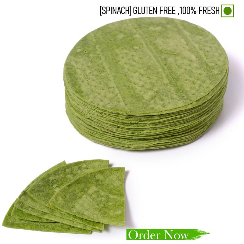 Image of JOYTOSS Tortilla Wrap | Fresh Taste & Soft Texture l Best for Wraps, Tacos, Nachos & Rolls l Ready to Eat Healthy Food - Pack of 25 (SPINACH)