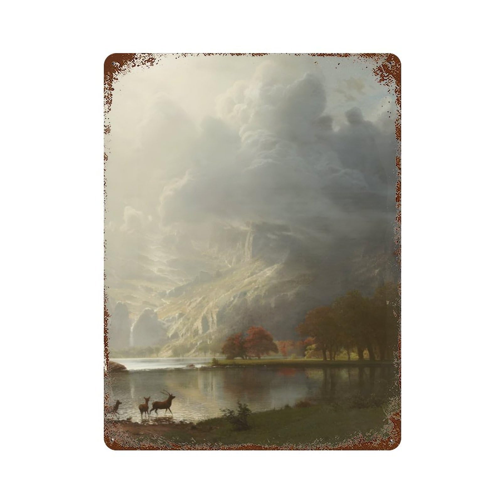 xiaoxiaoshen Albert Bierstadt (48) Wall Decor Art Metal Tin Poster Modern Home Decor Art Home Bar Shop Decorations Vintage Sign 40x30cm