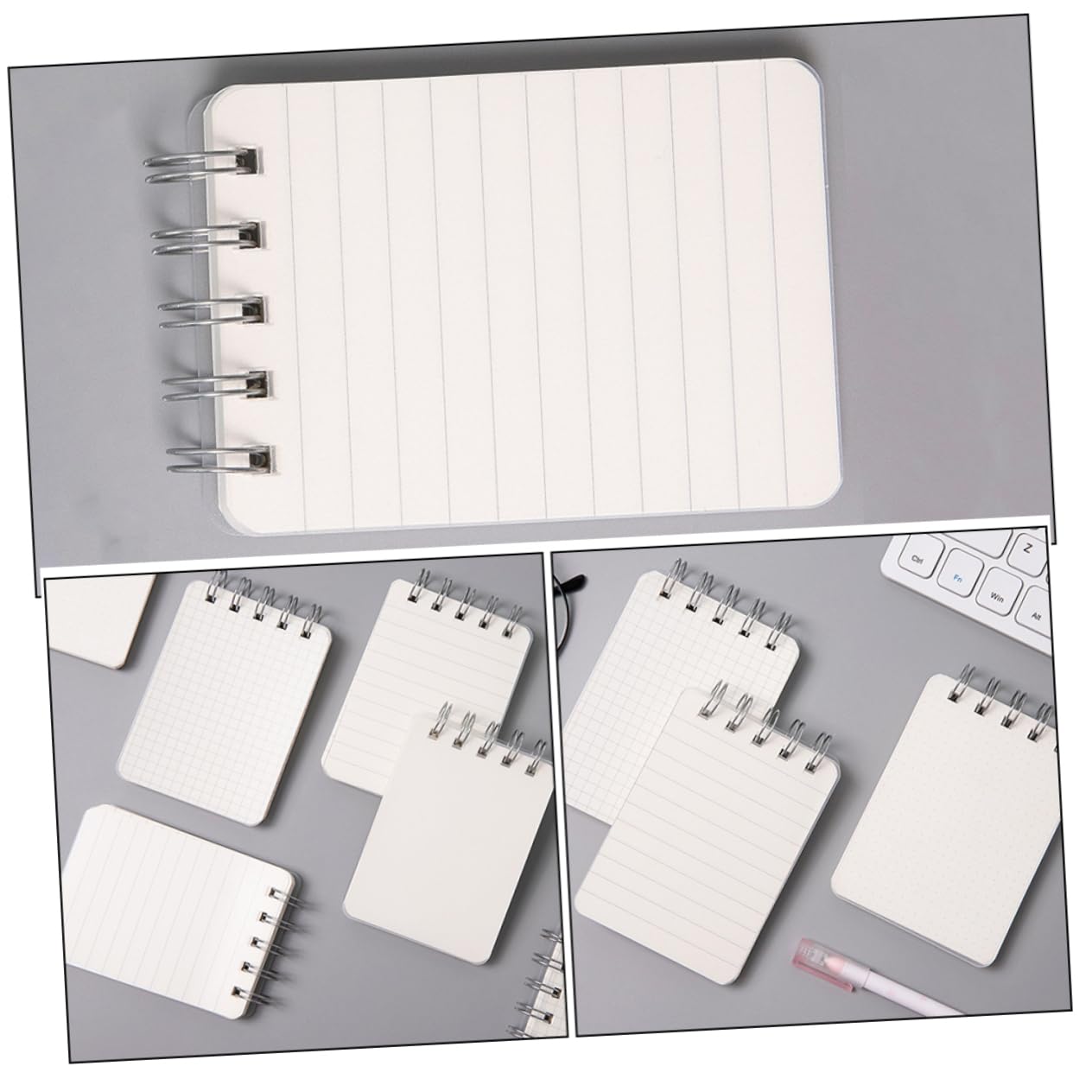 5 Ensembles Mini Cahier Travelers Notebook Cahier De Note Pocket Notebook Cahier Spirale Carnet De Notes Blocs-notes De Bureau Petit Bloc-notes À Bobine Le Fer Blanche 4 Pièces * 5