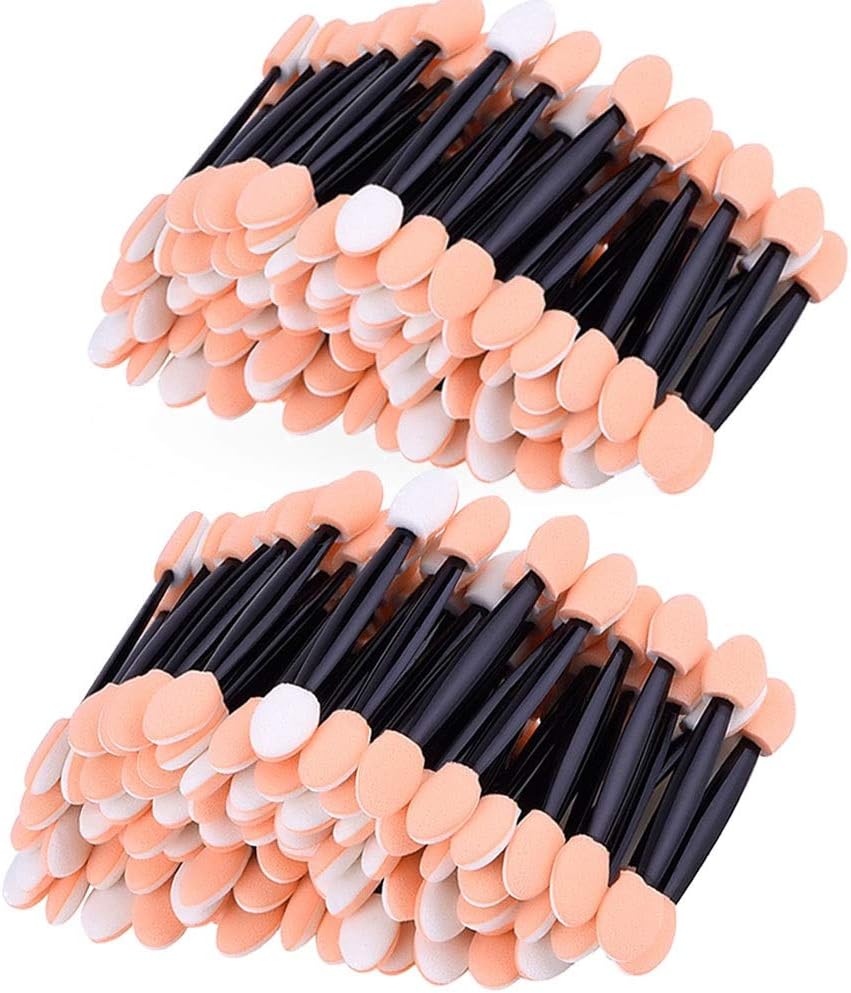Amariver 200 Pack Disposable Eyeshadow Brush Sponge Tipped Oval Makeup