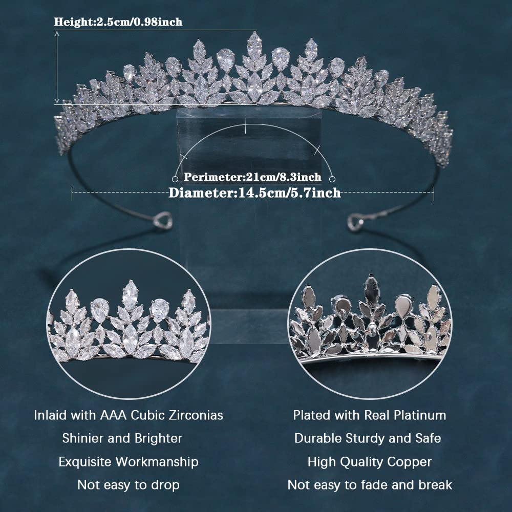 Tiaras y coronas pequeñas de circonita cúbica 5A para mujer, tocados de boda para novia, princesa, niñas, dulce 16 coronas, accesorios para el cabello de cumpleaños