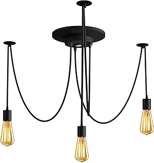 Fuloon Vintage Edison Multiple Ajustable DIY Ceiling Spider Lamp Light P...