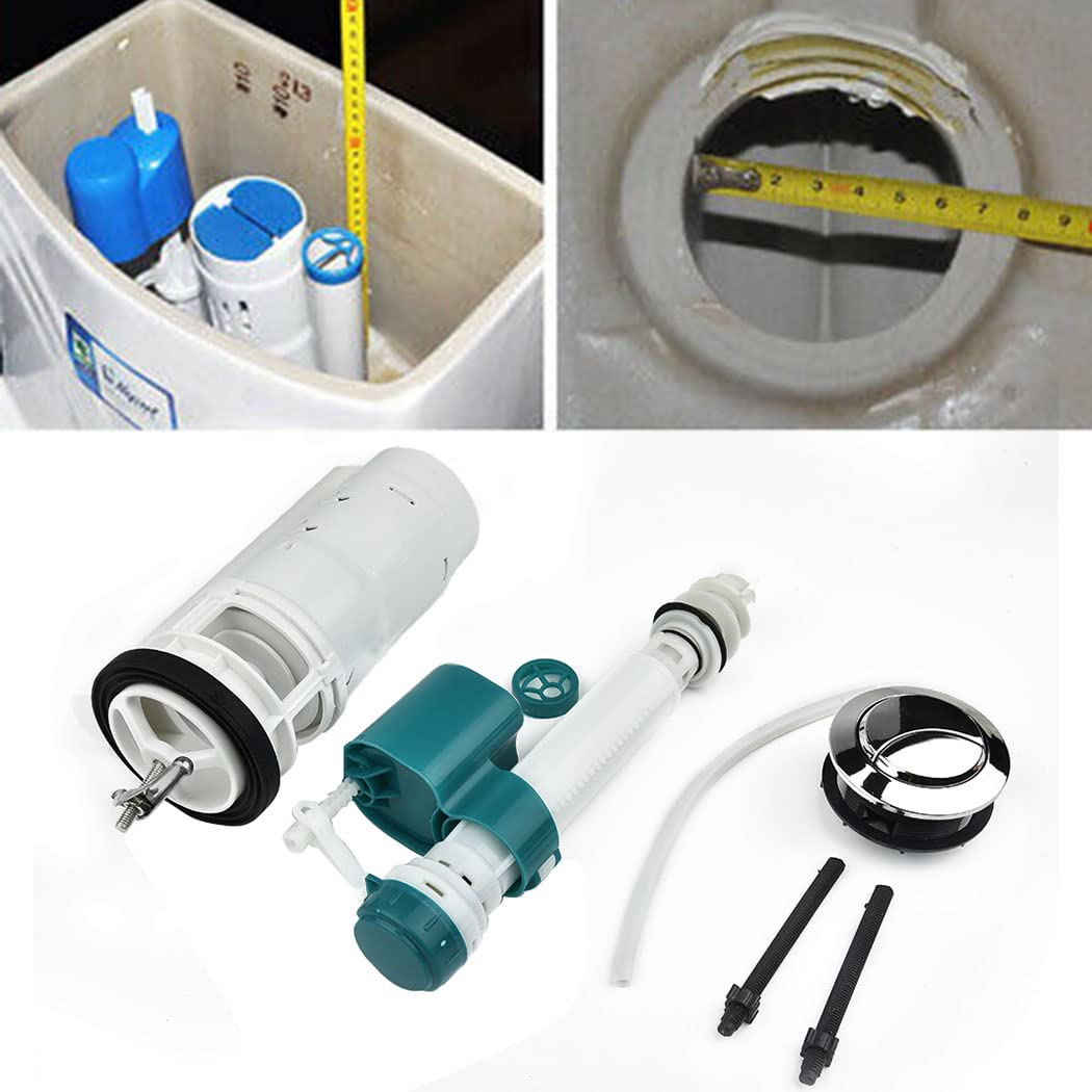 Kit de llenado de Cisterna de Inodoro, Piezas de Relleno de Cisterna de Inodoro de Doble Raso, Kit de baño Universal, Apto para Kits de reparación de Altura de Cisterna de 18 a 24 cm